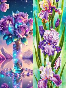 1pc DIY 5D Diamond Painting Set With Round Diamond And Flower Shaped Diamond, Handmade Home Decoration Gift - Multicolor - View 8