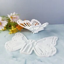 1 件组装蝴蝶硅胶模具，用于 DIY 树脂工艺品 - 不对称形状，耐用材料，DIY 大蝴蝶形石膏模具壁挂艺术装饰品硅胶模具环氧树脂铸造用于 DIY 墙壁和门艺术挂饰，桌面装饰 - 蝴蝶型 - 查看 4