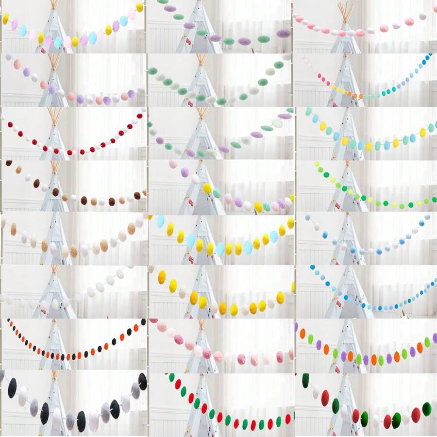 1pc/3cm Colorful Wool Felt Ball Plush Ball (Sold As A Set) For Fireplace Room Decoration, Baby Stroller Decor, Easter, Thanksgiving, Wall Decoration, Party Ornament, Home Decor , Room Decor, Wall Decor Gifts Birthday Graduation Christmas Decorations Christmas