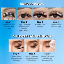 RITALASH Bộ mở rộng mi DIY, 168 cụm mi có liên kết và bịt kín, cụm chổi chải Mascara, dụng cụ bôi mi - màu đen - Xem 7