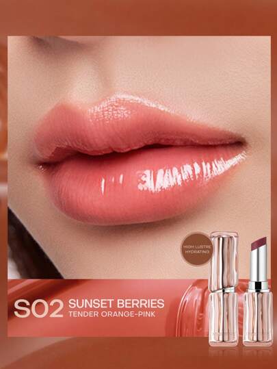 MISTINE 3.2g Thai Latte Moisturizing Lipstick, Hydrating Makeup Effect, Smooth Application, High Color Payoff, Non-Sticky, Smudge-Proof, Non-Transferring, Lightweight & Comfortable, Melts On Contact, S02 Sunset Berry Shade, 1pc