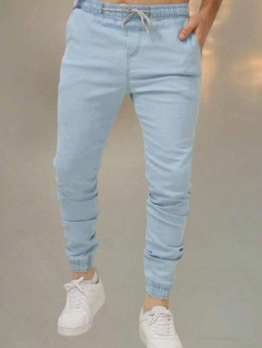 Men Jeans - Baby Blue - View 1