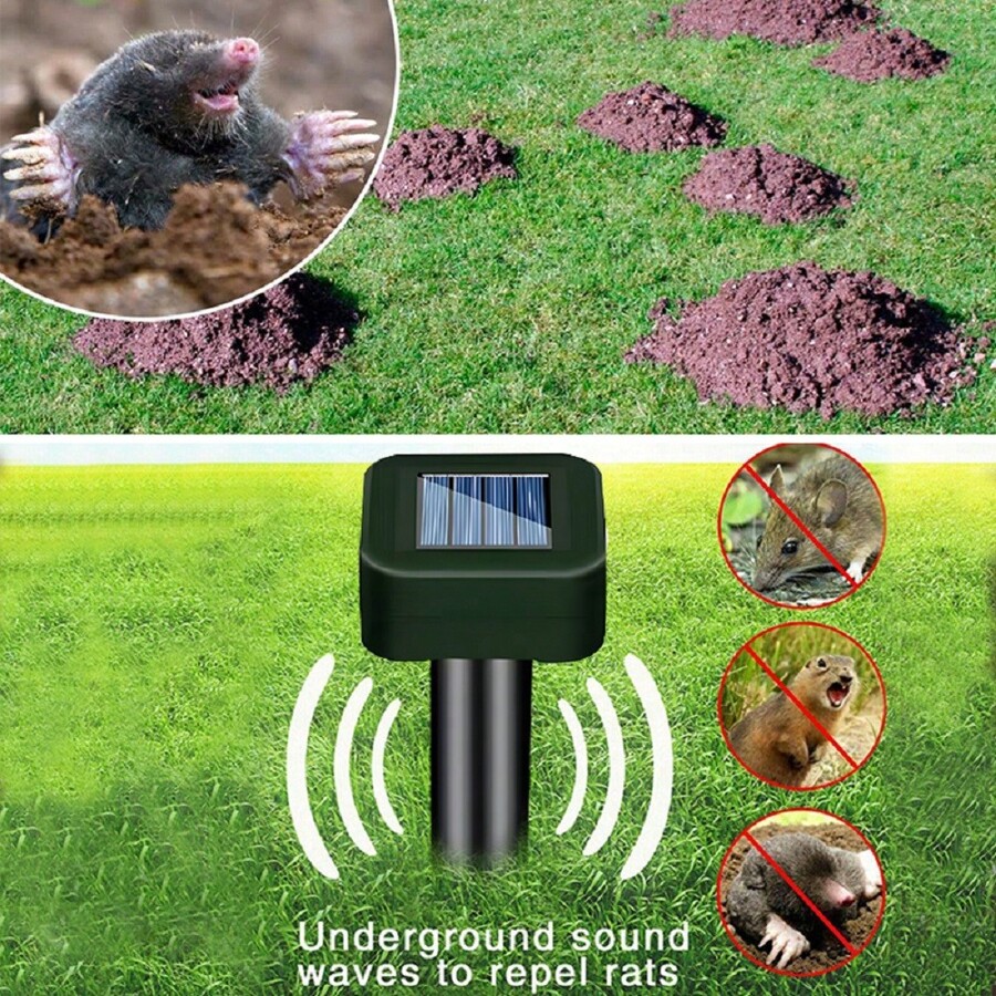 4pcs, Solar Powered Animal Repellent Solar Predator Deterrent Light