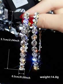 1 对时尚方晶锆石环形耳环，适合女士结婚纪念日订婚派对珠宝情人节礼物、妈妈、母亲、母亲节、礼物 - 1# - 查看 8