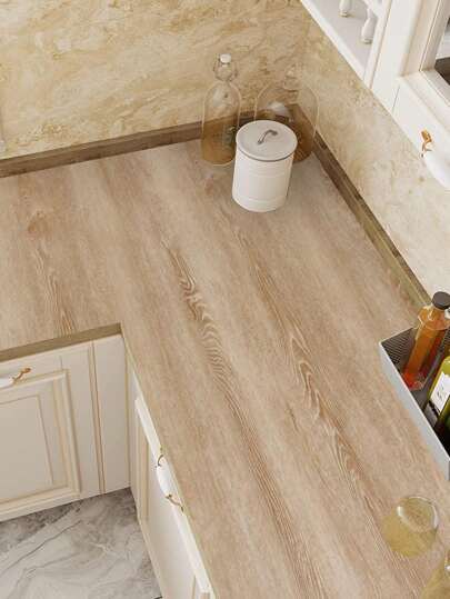 1 件驼色厚木纹自粘壁纸适用于复古乡村风格家居装饰，如橱柜、桌子、椅子和房间背景翻新，翻新贴纸可撕墙板、墙纸、壁纸、春季装饰物品刷新您的家、拉玛装饰贴纸礼物生日毕业