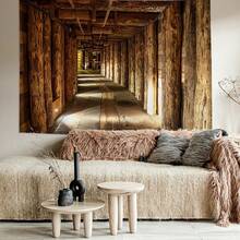 1 Tấm Thảm Họa Tiết Đường Hầm Bằng Gỗ Mộc Mạc, Tấm Thảm Polyester, Treo Tường Cho Phòng Khách Phòng Ngủ Văn Phòng, Trang Trí Nhà Cửa, Trang Trí Phòng Trang Trí Tiệc (Không Có Kẹp Cố Định) - Nhiều màu - Xem 2
