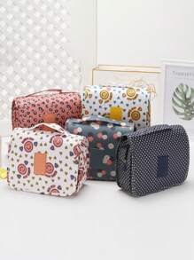 1pc Portable Toiletry Travel Bag - Navy Blue - View 3