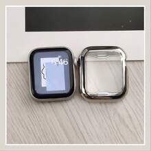 Vỏ đồng hồ siêu mỏng TPU phủ toàn diện, bảo vệ màn hình chống rơi và thời trang, tương thích với vỏ đồng hồ Apple 38/42mm, Apple Watch Series Ultra/SE/9/8/7/6/5/4/3/2/ 1, Ticwatch và các phụ kiện đồng hồ thông minh khác - bạc - Xem 3