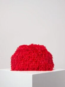 Borsa a clutch MICHELLE, in morbido peluche tinta unita, borsa da sera per donna, portafoglio di grande capacità, adatta come regalo per donne per San Valentino