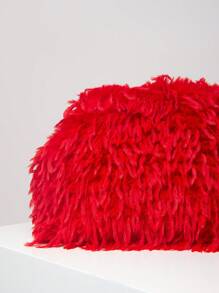 Borsa a clutch MICHELLE, in morbido peluche tinta unita, borsa da sera per donna, portafoglio di grande capacità, adatta come regalo per donne per San Valentino