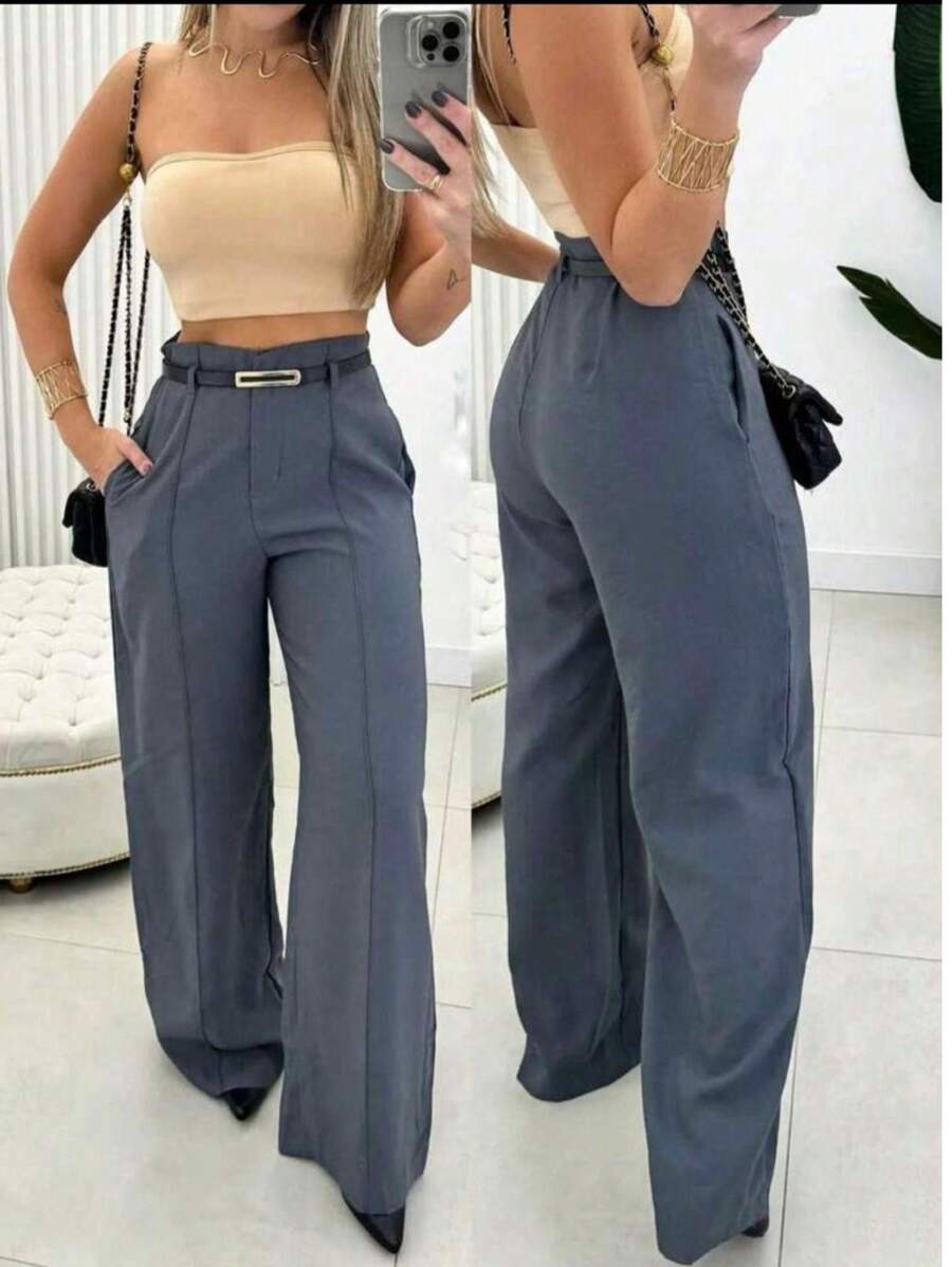 Calça Pantalona Alfaiataria Com Cinto Outono/Inverno 2024