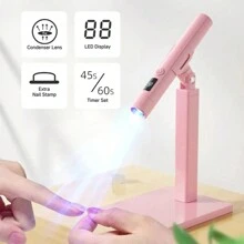 XEIJAYI Pink Handheld Manicure On-Screen Lamp Bracket 360 Degrees Rotary Multifunctional Rack Stick Nail Tip Heating Lamp Lamp Bracket