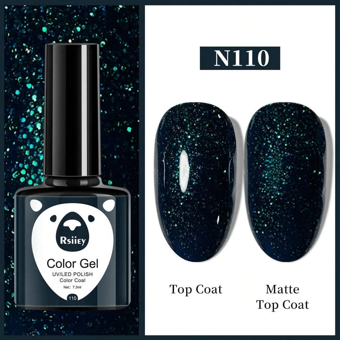 XEIJAYI 1Pc Gel Nail Polish, Popular Series Nail Gel 141 Colors Vibrant All Seasons Gel Polish- Uv/Led Soak Off Semi-Permanent Varnish For Diy Manicure Nail Art Design Gift For Women - 墨綠色 - 查看 1
