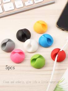 5 chiếc cáp dữ liệu để bàn một lỗ màu đen, cáp sạc điện thoại di động, thiết bị lưu trữ và cố định, bàn làm việc văn phòng, ký túc xá, vật dụng thiết yếu khi quay lại trường. Đồ dùng học tập - màu đen - Xem 7
