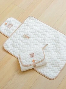1 件便携式可折叠婴儿尿布更换垫带防水垫婴儿洗澡家庭装饰礼物 - 小熊 - 查看 2