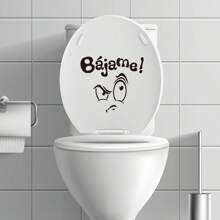 1 pieza, Pegatina para asiento de inodoro con diseño de personaje de dibujos animados
