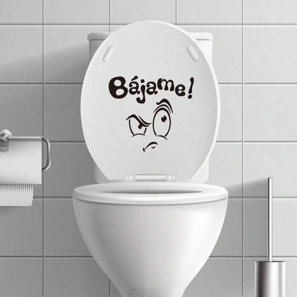 1 pieza, Pegatina para asiento de inodoro con diseño de personaje de dibujos animados