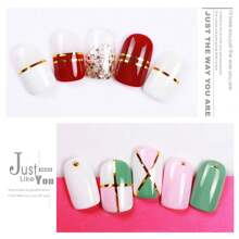 10pcs French Tip Tool Nail Art Gold And Silver Thread Top Glue Nail Decoration Anniversary, Thanksgiving Day, Christmas Day, Y2K Birthday, Festival, Valentine's Day, Mother's Day, Salon DIY Nail Polish Ideal Gift: Enjoy Nail Polish Art Time At Home With Family And Friends Nail Stickers For Nail Art Nail Charms Nail Gems Nail Supplies - Multicolor - View 5