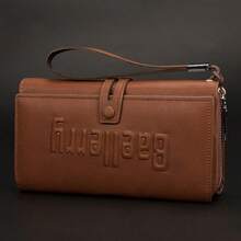Monedero de hombre de Baellerry en forma de cartera larga y multifuncional, bolso de mano con gran capacidad - A - Ver 4
