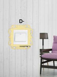 1pc Gold Patterned Border Switch Sticker With Mirrored Surface And Acrylic Material, Suitable For Light Switches In Living Room, Bedroom, Kitchen, Etc.,Stickers,Wall Decal,Vinly Decal For Home Decorations,Spring Decoration Items Refesh Your Home,Rama Decoration Stickers Gifts Birthday Graduation