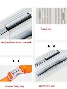 1pc 20-Inch PC Material Luggage With Wide Trolley Case, Password Boarding Travel Case, Universal For Men And Women, Business Travel Large Capacity Suitcase, Highly Attractive And Silent Spinner Wheel Luggage With TSA Lock Carry On Suitcase Hand LuggageTrip School Holiday Honeymoon Vacation Study Abroad Graduation Ideal Choice For Gifts Boys Girls Student Couple Bag For School School Accessories School Stuff - White - View 10