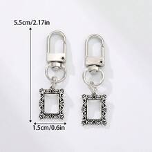 2入個性化時尚復古合金相框鑰匙圈袋掛件，適用於節日禮品 - 彩色 - 查看 6