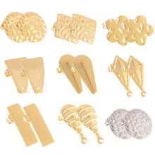 20pcs/Lot Stainless Steel Geometric Stud Earrings Round Earrings Posts Connector For DIY Earring Jewelry Making Accessories