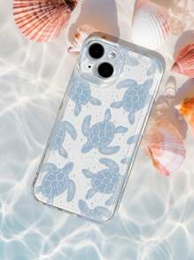 1pc Transparent Space Shaped Tpu Phone Cover With Summer Sea Turtle Pattern Compatible With Iphone Models Compatible With IPhone11/12/13/14/15/15pro/15 Plus/15 Promax/7plus/8plus/X/Xs Max/Xr/11pro/12pro/13pro/14pro/12mini/13mini/11promax/12promax/13promax/14promax/14plus/6/6s/6plus/7/8/Se&Compatible With Samsung Galaxy/A54/A14/A12/A13/A15/A32/A33/A24/A52S/S20/S21/S22/S23/S24/S23Plus/S24ultra,International Version, Not The Domestic Version - Multicolor - View 1