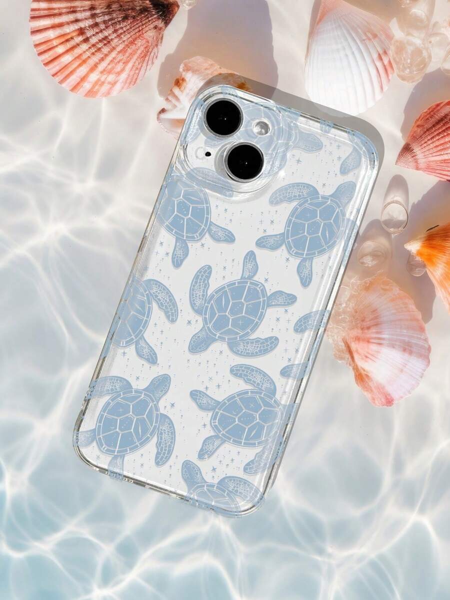 1pc Transparent Space Shaped Tpu Phone Cover With Summer Sea Turtle Pattern Compatible With Iphone Models Compatible With IPhone11/12/13/14/15/15pro/15 Plus/15 Promax/7plus/8plus/X/Xs Max/Xr/11pro/12pro/13pro/14pro/12mini/13mini/11promax/12promax/13promax/14promax/14plus/6/6s/6plus/7/8/Se&Compatible With Samsung Galaxy/A54/A14/A12/A13/A15/A32/A33/A24/A52S/S20/S21/S22/S23/S24/S23Plus/S24ultra,International Version, Not The Domestic Version - Multicolor - View 1