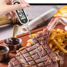 1pc Digital Real-Time Reading Food Thermometer, Suitable For Water, Meat, Candy, Tea, Barbecue, Cooking And Milk, Oil, Kitchen Tools, Candles, Digital Food Probes, Suitable For Kitchen, Outdoor Barbecue And Barbecue - White - View 6