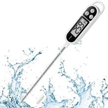 1pc Digital Real-Time Reading Food Thermometer, Suitable For Water, Meat, Candy, Tea, Barbecue, Cooking And Milk, Oil, Kitchen Tools, Candles, Digital Food Probes, Suitable For Kitchen, Outdoor Barbecue And Barbecue - White - View 1