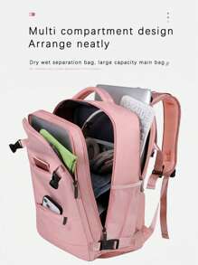 Zaino da viaggio con grande capacità per affari, pendolarismo e tempo libero da uomo e donna, zaino multifunzione a più scomparti, borsa per laptop, zaino con fibbia di rilascio, decorazione funzionale, zaino per laptop da viaggio, antifurto sottile, resistente all"acqua, borsa per computer portatile da college da scuola per donne e uomini, adatta per laptop da 15,6 pollici