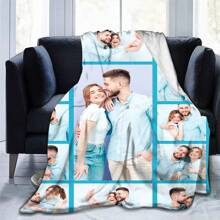 1 件个性化法兰绒毯子，带图片，高清印刷定制照片毯子，柔软温暖的难忘时刻毯子，很棒的节日礼物。爱、舒适、温暖、柔软、舒适定制、独特、个性化的理想礼物，适合他/她、男朋友、女朋友、爸爸、妈妈、家人、朋友、宠物，适合周年纪念日、情人节、母亲节、生日、儿童节、父亲节、毕业典礼、婚礼、圣诞节、乔迁之喜床、沙发、汽车、茶室、卧室、客厅 - 彩色 - 查看 3