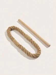 1 pieza Sujetador de cortina europeo de estilo rústico con cuerda de yute amarilla, ideal para sujetar y decorar cortinas - Marrón - Ver 8