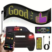 Ultra Thin Flexible USB Car LED Display Screen, 20x64 Pixels Electronic Soft Screen LED Car Sign Board - 20*64 Lights - View 3