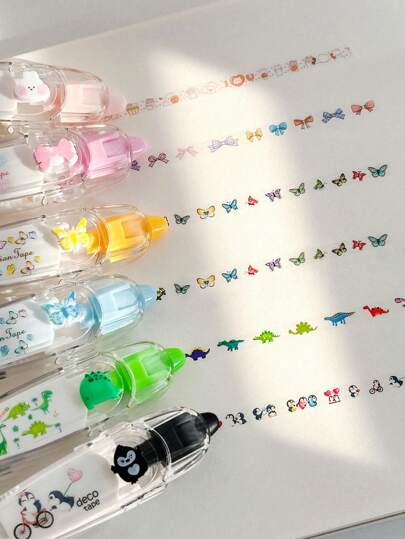 1 st kreativ spets och vackert mönstrad självhäftande dekorativ tejp, mångsidig DIY scrapbooking journal album dekorationstejp med tryckdesign tillbaka till skolan