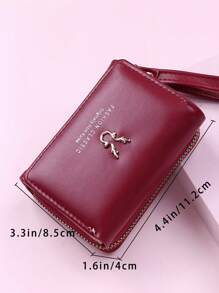 New Arrival Women's Short Red Deer Horn Wallet Mini Zipper Coin Cartoon Tri-Fold Button Card Holder For Women Wallet Purse Wallet Small Wallet