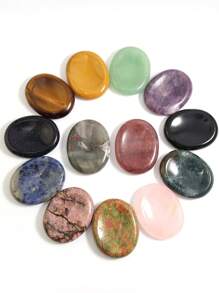 6 件装水晶烦恼石拇指宝石随机颜色疗愈水晶疗法灵气按摩脉轮烦恼石 - 6pcs mix random - 查看 7