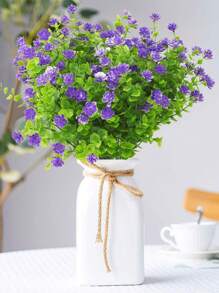 1/3pcs Artificial Plant Fake Flowers, For Indoor & Outdoor Garden, Patio, Window Decoration, Wedding Centerpiece, Home Decor, Flower Arrangement, Party Table Centerpiece, New Year Decoration. - Purple - View 1