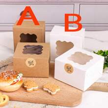 50 Sets Clear Plastic Cupcake Box With Window And Sealing Sticker For Muffins, Pastries, Cookies And Other Desserts Packaging Gift Bag Party Kitchen