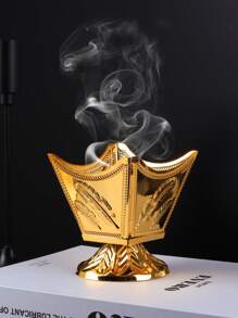 1入現代極簡創意貝殼香薰爐，合金桌面裝飾，居室空氣淨化燃香器