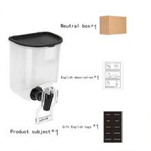 1pc Wall-Mounted Clear Liquid Dispenser Bottle, Kitchen Seasoning Container, With Measuring Cup Design - Black - View 6