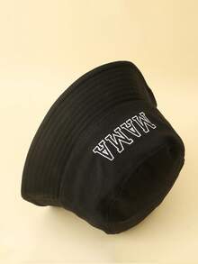 1pc New Style Women's Mama Letter Embroidered Bucket Hat For Festival - Black - View 3