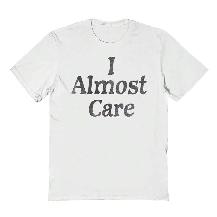 Social Collective I Almost Care Graphic Cotton Short-Sleeve T-Shirt - trắng - Xem 1