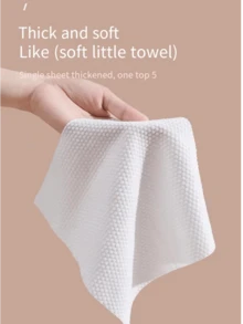 可拋式雙用途清潔布，適用於日常皮膚護理，適用於濕潤和乾燥的清潔 - 有花紋 - 查看 4