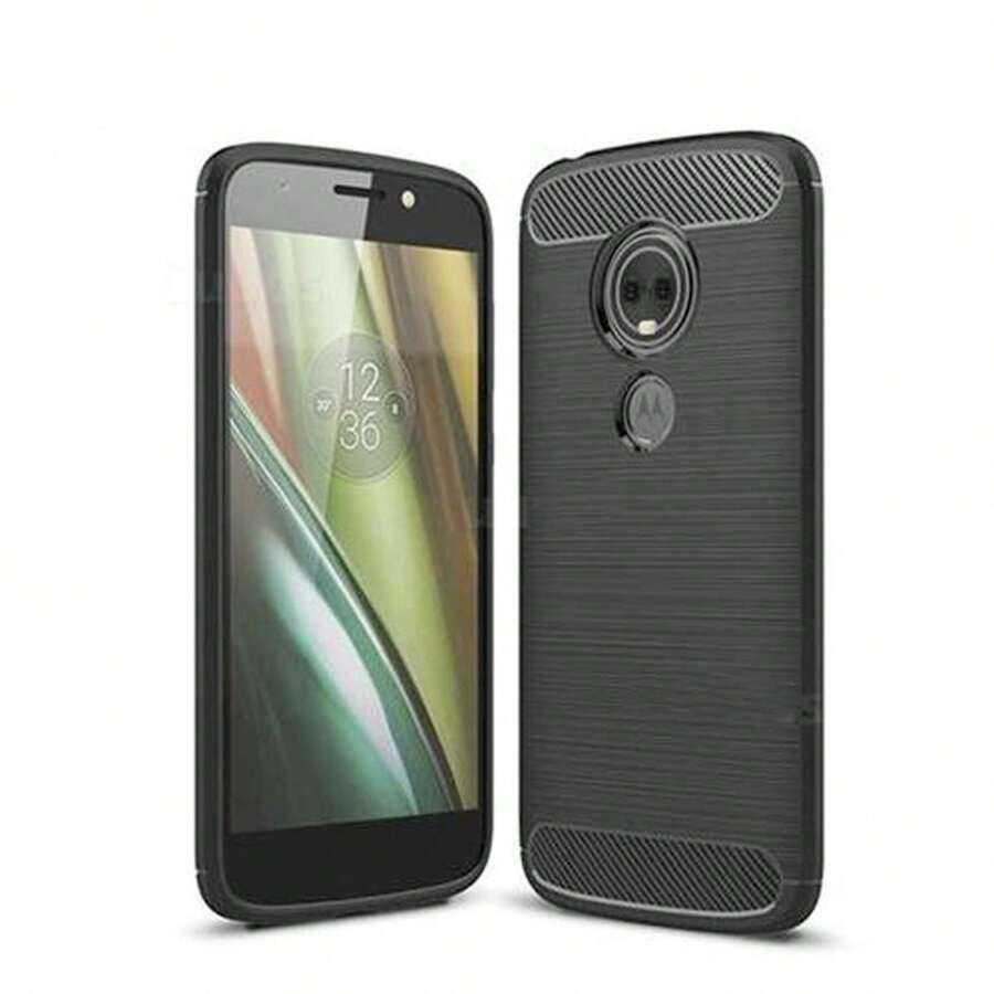 NETONBOX.COM Funda Fibra de Carbono Para Moto E5 Play E6 Play Color Negro - Negro - Ver 1