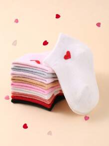 20 Pairs Baby Girls Heart Socks | 10 Pairs Baby Unisex Socks For Toddlers | Solid Color & Heart Pattern & Striped Design | Baby Socks | Newborn Socks | Toddler Socks | Soft & Comfortable | Suitable For Boys & Girls | Holiday Gift Halloween Thanksgiving Christmas - Multicolor - View 6
