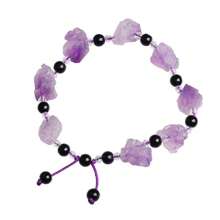 Amethyst Healing Bracelet - Attracts Wealth, Relieves Stress & Protects Gemstones - Adjustable Jewelry Gift, Helps You Succeed - Purple - View 3