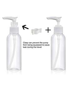 5 bucăți sticle rotunde cu umăr de 3,4 oz, dozator de sticle cu pompă, dozator cu pompă de loțiune, recipiente de călătorie, din plastic, sticlă reîncărcabilă pentru cosmetice, recipiente de călătorie, sticle mici, rezistente la scurgeri, pentru articole de toaletă, șampon, loțiuni, balsamuri, cosmetice mărime de călătorie, călătorii acasă/Accesorii portabile 100 ml - alb - Vizualizare 6