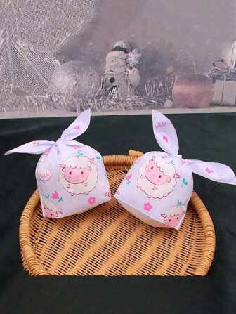 Bolsa de regalo con patrón de dibujos animados, multifuncional, creativa, encantadora, simple, práctica, portátil y de gran capacidad con 20 piezas. Apta para cocina, restaurante, festivales, cumpleaños y recuerdos (puede ser reutilizada)